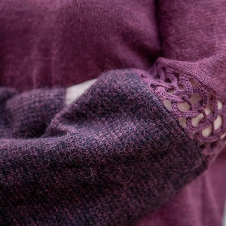 Мохеровий светр з італійської пряжі, поєднання машинної та ручної в`язки