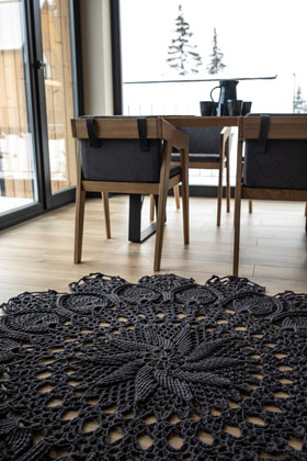 crocheted carpet black exclusive